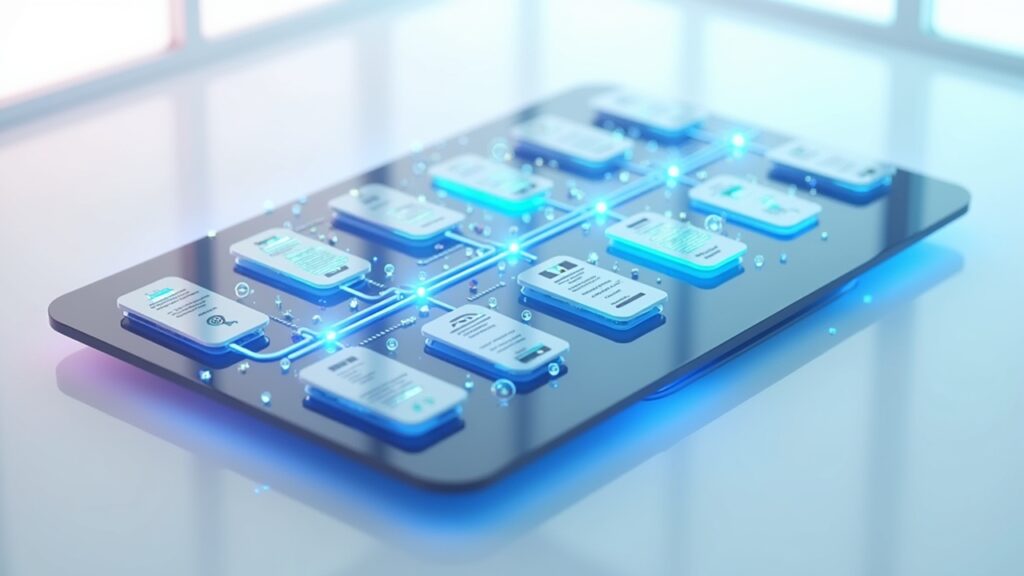 Business process flowchart with AI API connection points highlighted