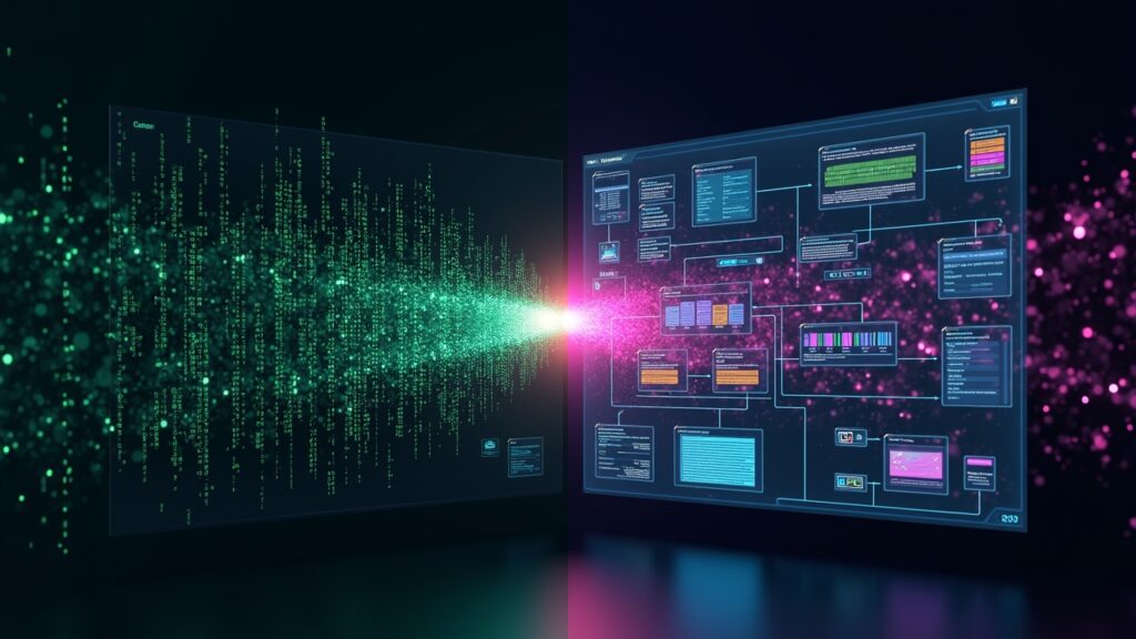 Transformation from complex code to simple visual ML builder