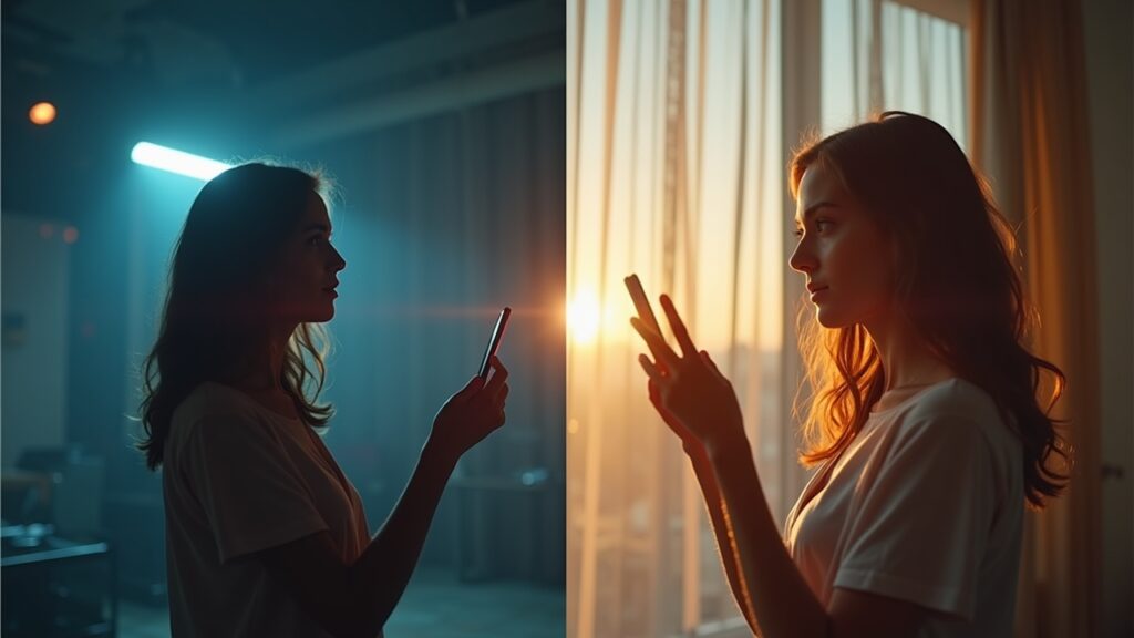 Before/after comparison showing raw footage vs AI-edited final video