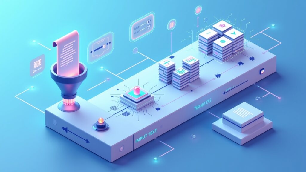 Text processing workflow diagram